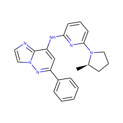 C[C@@H]1CCCN1c1cccc(Nc2cc(-c3ccccc3)nn3ccnc23)n1 ZINC000095571747