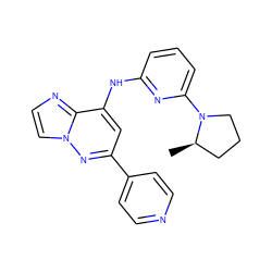 C[C@@H]1CCCN1c1cccc(Nc2cc(-c3ccncc3)nn3ccnc23)n1 ZINC000207412969