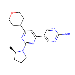 C[C@@H]1CCCN1c1nc(-c2cnc(N)nc2)cc(C2CCOCC2)n1 ZINC000221269925