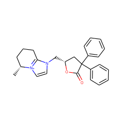 C[C@@H]1CCCc2n(C[C@@H]3CC(c4ccccc4)(c4ccccc4)C(=O)O3)cc[n+]21 ZINC000013651202