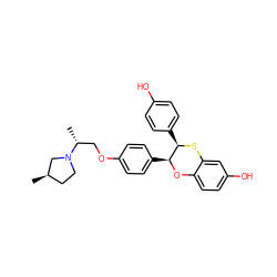 C[C@@H]1CCN([C@H](C)COc2ccc([C@@H]3Oc4ccc(O)cc4S[C@@H]3c3ccc(O)cc3)cc2)C1 ZINC000028348351