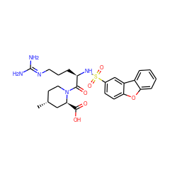 C[C@@H]1CCN(C(=O)[C@@H](CCCN=C(N)N)NS(=O)(=O)c2ccc3oc4ccccc4c3c2)[C@@H](C(=O)O)C1 ZINC000028756256