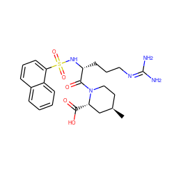 C[C@@H]1CCN(C(=O)[C@@H](CCCN=C(N)N)NS(=O)(=O)c2cccc3ccccc23)[C@@H](C(=O)O)C1 ZINC000028755922