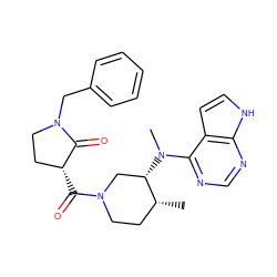 C[C@@H]1CCN(C(=O)[C@@H]2CCN(Cc3ccccc3)C2=O)C[C@@H]1N(C)c1ncnc2[nH]ccc12 ZINC000066258656