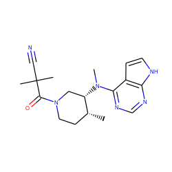 C[C@@H]1CCN(C(=O)C(C)(C)C#N)C[C@@H]1N(C)c1ncnc2[nH]ccc12 ZINC000066252348