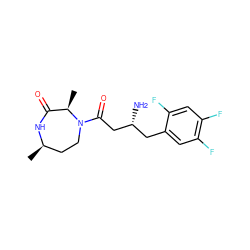 C[C@@H]1CCN(C(=O)C[C@H](N)Cc2cc(F)c(F)cc2F)[C@H](C)C(=O)N1 ZINC000006745461