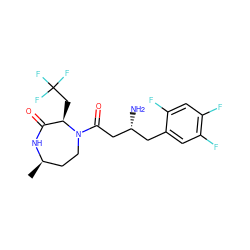 C[C@@H]1CCN(C(=O)C[C@H](N)Cc2cc(F)c(F)cc2F)[C@H](CC(F)(F)F)C(=O)N1 ZINC000006745472