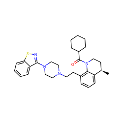 C[C@@H]1CCN(C(=O)C2CCCCC2)c2c(CCN3CCN(c4nsc5ccccc45)CC3)cccc21 ZINC000028528902