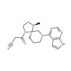 C[C@@H]1CCN(C(=O)CC#N)[C@@]12CCCN(c1ncnc3[nH]ccc13)C2 ZINC000169699008