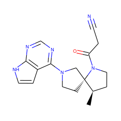 C[C@@H]1CCN(C(=O)CC#N)[C@@]12CCN(c1ncnc3[nH]ccc13)C2 ZINC000169698996