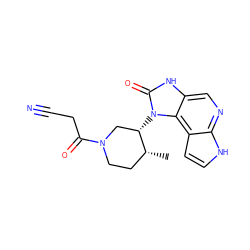 C[C@@H]1CCN(C(=O)CC#N)C[C@@H]1n1c(=O)[nH]c2cnc3[nH]ccc3c21 ZINC000118034043