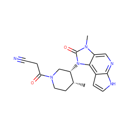 C[C@@H]1CCN(C(=O)CC#N)C[C@@H]1n1c(=O)n(C)c2cnc3[nH]ccc3c21 ZINC000473120817