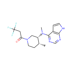 C[C@@H]1CCN(C(=O)CC(F)(F)F)C[C@@H]1N(C)c1ncnc2[nH]ccc12 ZINC000038318165