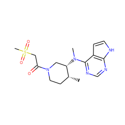 C[C@@H]1CCN(C(=O)CS(C)(=O)=O)C[C@@H]1N(C)c1ncnc2[nH]ccc12 ZINC000066252128