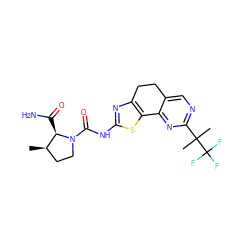 C[C@@H]1CCN(C(=O)Nc2nc3c(s2)-c2nc(C(C)(C)C(F)(F)F)ncc2CC3)[C@@H]1C(N)=O ZINC000145001301