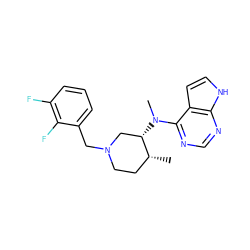 C[C@@H]1CCN(Cc2cccc(F)c2F)C[C@@H]1N(C)c1ncnc2[nH]ccc12 ZINC000066165791