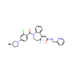 C[C@@H]1CCN(c2ccc(C(=O)N3CCC(F)(F)/C(=C\C(=O)NCc4ccccn4)c4ccccc43)c(Cl)c2)C1 ZINC000044431327