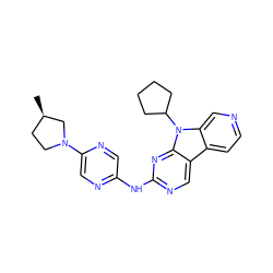 C[C@@H]1CCN(c2cnc(Nc3ncc4c5ccncc5n(C5CCCC5)c4n3)cn2)C1 ZINC000169706668