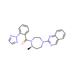 C[C@@H]1CCN(c2ncc3ccccc3n2)CCN1C(=O)c1ccccc1-n1nccn1 ZINC000049054367