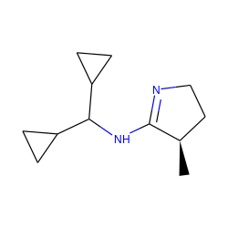 C[C@@H]1CCN=C1NC(C1CC1)C1CC1 ZINC000013862707