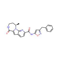 C[C@@H]1CCNC(=O)c2cc3ccc(C(=O)Nc4cc(Cc5ccccc5)no4)nc3n21 ZINC000117698379