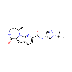 C[C@@H]1CCNC(=O)c2cc3ccc(C(=O)Nc4cnn(C(C)(C)C)c4)nc3n21 ZINC000117702085