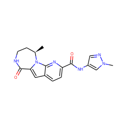 C[C@@H]1CCNC(=O)c2cc3ccc(C(=O)Nc4cnn(C)c4)nc3n21 ZINC000072315079