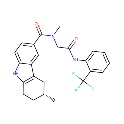 C[C@@H]1CCc2[nH]c3ccc(C(=O)N(C)CC(=O)Nc4ccccc4C(F)(F)F)cc3c2C1 ZINC000015526851