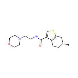 C[C@@H]1CCc2c(C(=O)NCCN3CCOCC3)csc2C1 ZINC000020379917