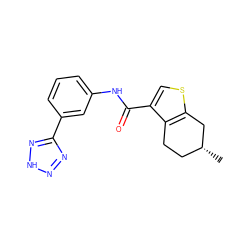 C[C@@H]1CCc2c(C(=O)Nc3cccc(-c4nn[nH]n4)c3)csc2C1 ZINC000006698803