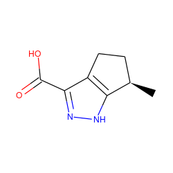 C[C@@H]1CCc2c(C(=O)O)n[nH]c21 ZINC000015444630