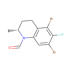 C[C@@H]1CCc2c(cc(Br)c(F)c2Br)N1C=O ZINC000167086860