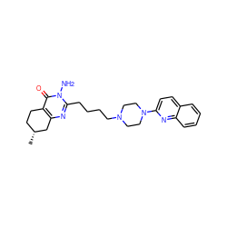 C[C@@H]1CCc2c(nc(CCCCN3CCN(c4ccc5ccccc5n4)CC3)n(N)c2=O)C1 ZINC000059855002