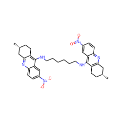 C[C@@H]1CCc2c(nc3ccc([N+](=O)[O-])cc3c2NCCCCCCNc2c3c(nc4ccc([N+](=O)[O-])cc24)C[C@H](C)CC3)C1 ZINC000653913842