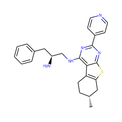 C[C@@H]1CCc2c(sc3nc(-c4ccncc4)nc(NC[C@@H](N)Cc4ccccc4)c23)C1 ZINC000223675344