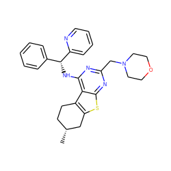 C[C@@H]1CCc2c(sc3nc(CN4CCOCC4)nc(N[C@H](c4ccccc4)c4ccccn4)c23)C1 ZINC000012557364