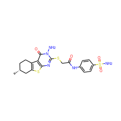 C[C@@H]1CCc2c(sc3nc(SCC(=O)Nc4ccc(S(N)(=O)=O)cc4)n(N)c(=O)c23)C1 ZINC000036646189