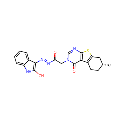 C[C@@H]1CCc2c(sc3ncn(CC(=O)N=Nc4c(O)[nH]c5ccccc45)c(=O)c23)C1 ZINC000253994886