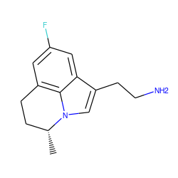 C[C@@H]1CCc2cc(F)cc3c(CCN)cn1c23 ZINC000003963815