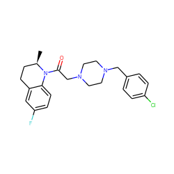 C[C@@H]1CCc2cc(F)ccc2N1C(=O)CN1CCN(Cc2ccc(Cl)cc2)CC1 ZINC000022941324