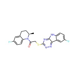 C[C@@H]1CCc2cc(F)ccc2N1C(=O)CSc1nnc2c(n1)[nH]c1ccc(F)cc12 ZINC000101523611