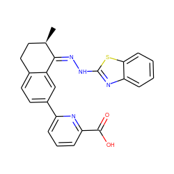 C[C@@H]1CCc2ccc(-c3cccc(C(=O)O)n3)cc2/C1=N\Nc1nc2ccccc2s1 ZINC000096272595