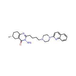 C[C@@H]1CCc2nc(CCCCN3CCN(c4ccc5ccccc5n4)CC3)n(N)c(=O)c2C1 ZINC000064448975