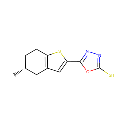 C[C@@H]1CCc2sc(-c3nnc(S)o3)cc2C1 ZINC000006651976