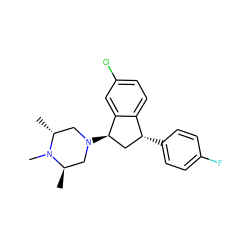 C[C@@H]1CN([C@@H]2C[C@@H](c3ccc(F)cc3)c3ccc(Cl)cc32)C[C@@H](C)N1C ZINC000022937951