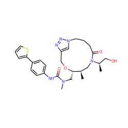 C[C@@H]1CN([C@H](C)CO)C(=O)CCCn2cc(nn2)CO[C@H]1CN(C)C(=O)Nc1ccc(-c2cccs2)cc1 ZINC000095569449