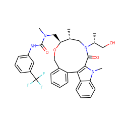 C[C@@H]1CN([C@H](C)CO)C(=O)c2c(c3ccccc3n2C)-c2ccccc2CO[C@H]1CN(C)C(=O)Nc1cccc(C(F)(F)F)c1 ZINC000095603423