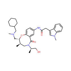 C[C@@H]1CN([C@H](C)CO)C(=O)c2cc(NC(=O)Cc3cn(C)c4ccccc34)ccc2O[C@H]1CN(C)CC1CCCCC1 ZINC000095860327