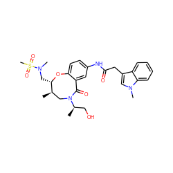 C[C@@H]1CN([C@H](C)CO)C(=O)c2cc(NC(=O)Cc3cn(C)c4ccccc34)ccc2O[C@H]1CN(C)S(C)(=O)=O ZINC000095854287