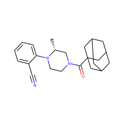 C[C@@H]1CN(C(=O)C23CC4CC(CC(C4)C2)C3)CCN1c1ccccc1C#N ZINC000096272413